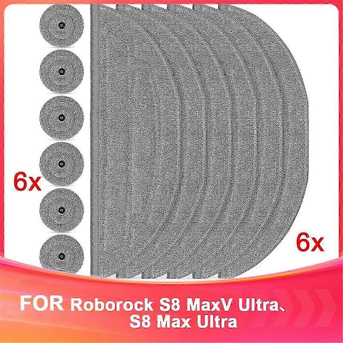 Wipes for Roborock S8 MaxV Ultra Robot Vacuum Cleaner,Wipes and Side Wipers, Silver Ion Microfibre V