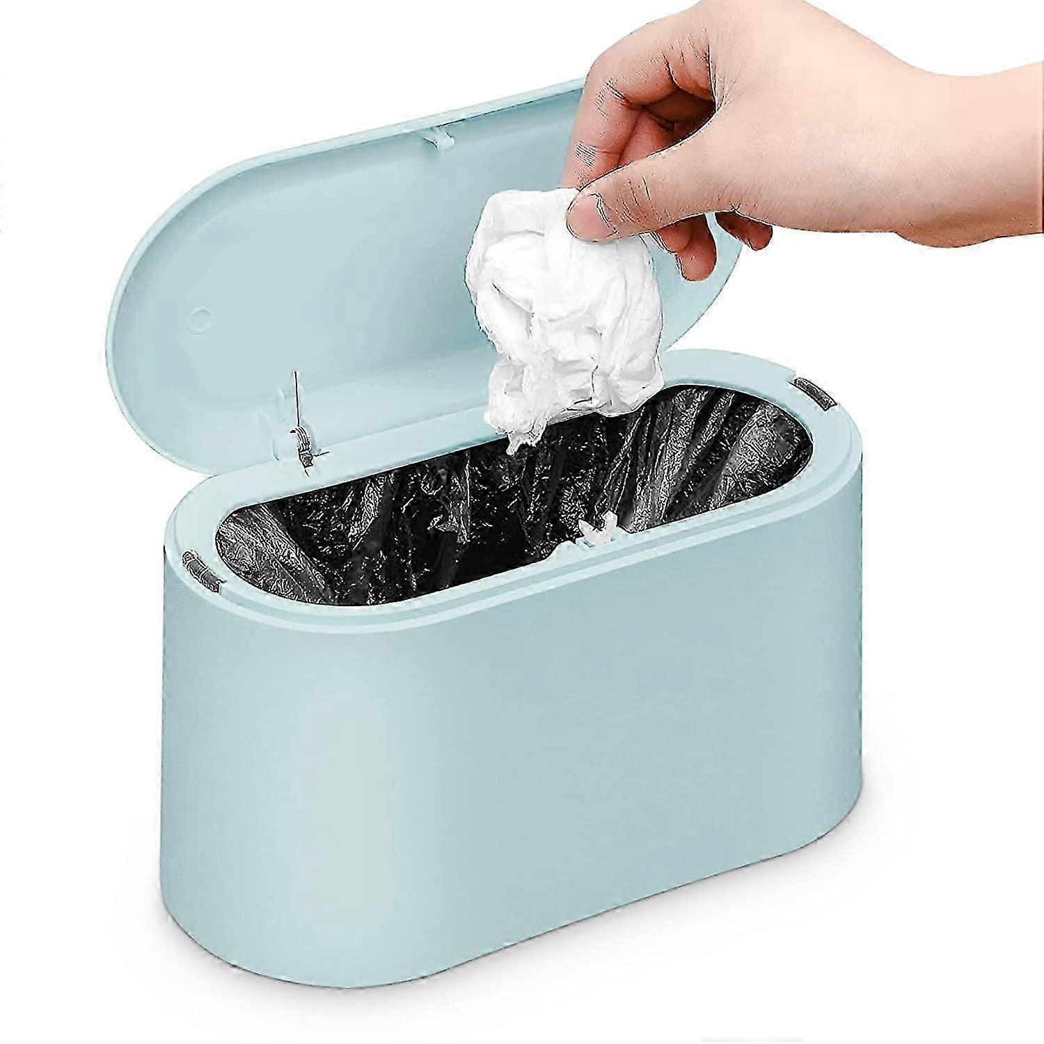 Table Bin with Lid, Bedroom and Kitchen (Blue)