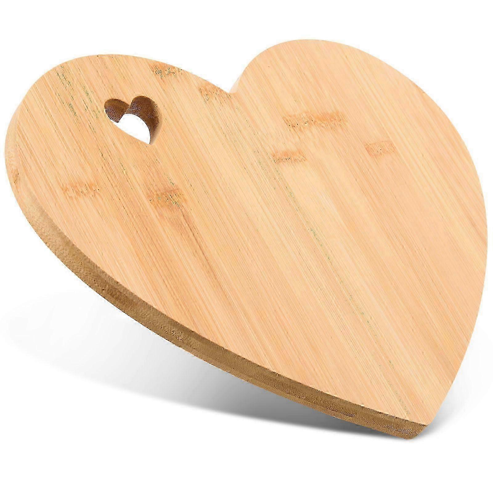 Heart-Shaped Bamboo Cutting Board, 12x9-Inch Serving Tray for Charcuterie and Snacks, Ideal for Various Occasions