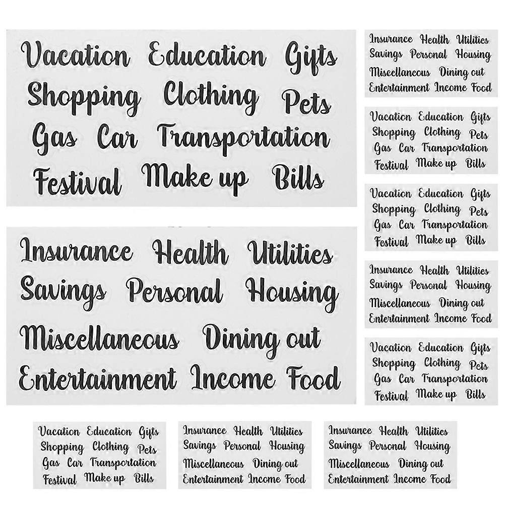 5 Sets of Multi-function Budget Stickers Classifying Cash Envelope Labels Portable Label Stickers