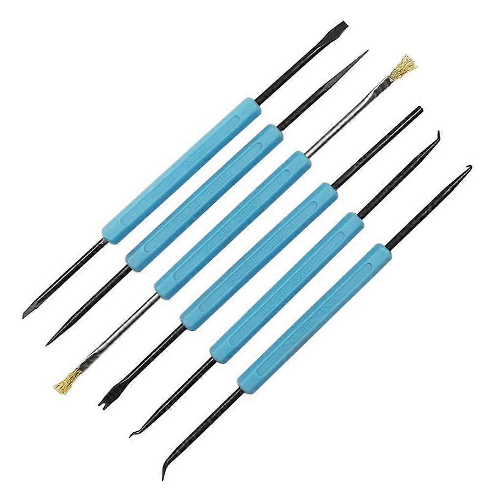 6pcs Desoldering Aid Tool Circuit Board Soldering Welding Auxiliary Tool Soldering Aid Assist Tools PCB Cleaning Kit Repair Tool Sky Blue
