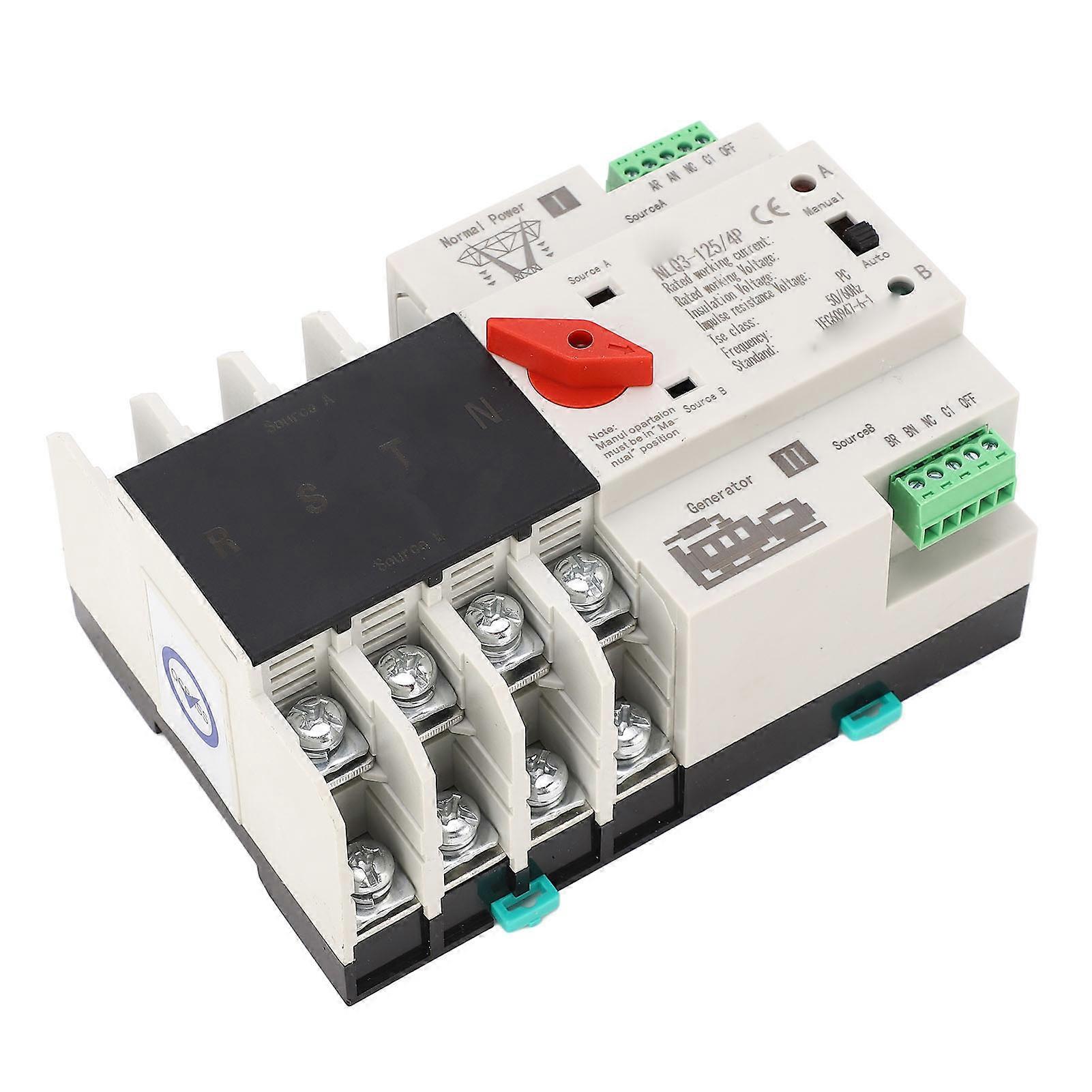 Dual Power Automatic Transfer Switch 4P Fast Switching Control Switch PC AC 110V 80A