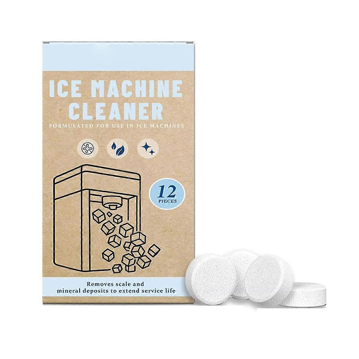 Ice Maker Cleaner Tablets 12 Pieces Cleaning Tablets Powerful Descaler for Home Bar Restaurant Hotel Store