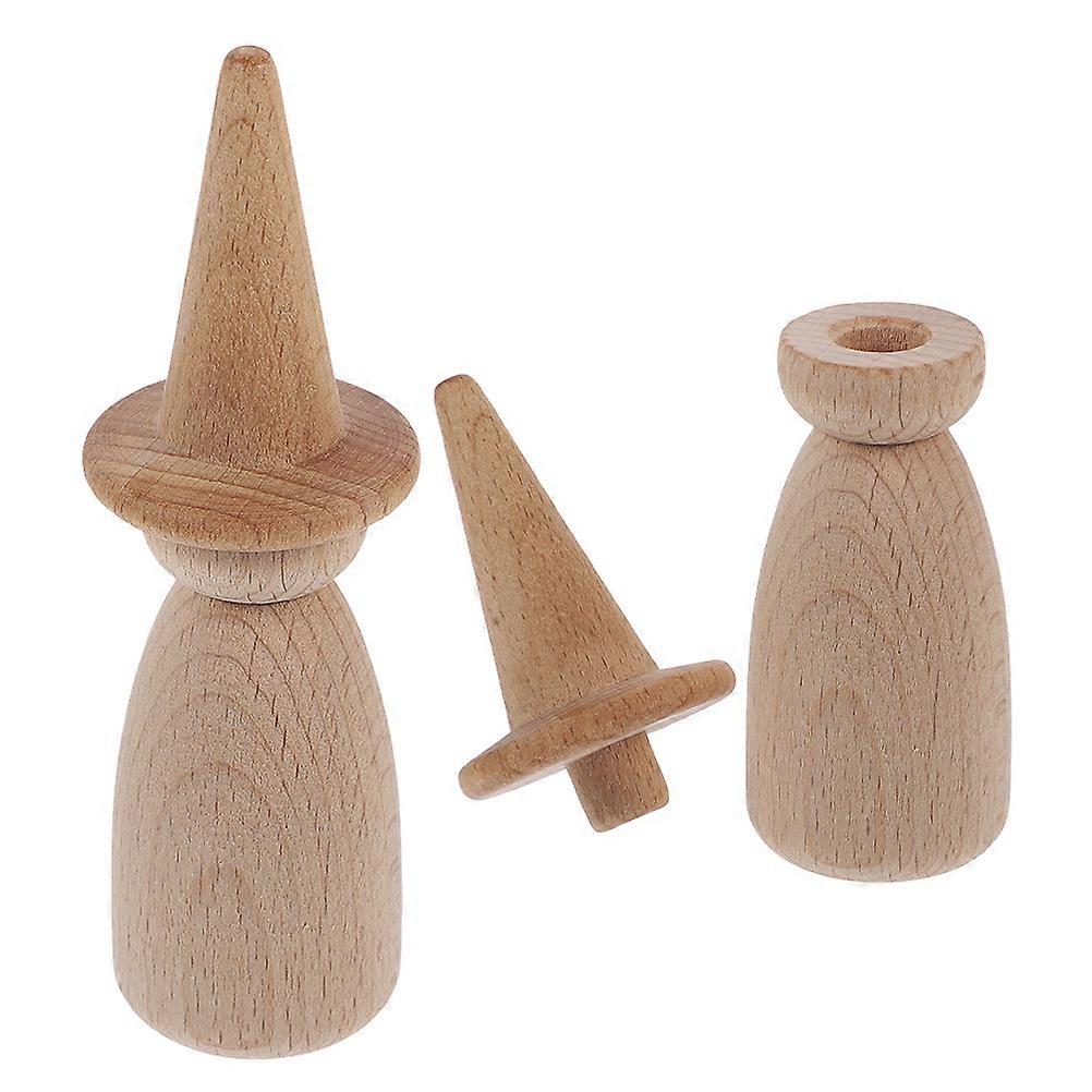 DIY Wooden Peg Dolls for Craft Projects Promote Creativity and Artistic Expression Safe Wood Material Khaki 2 Sets