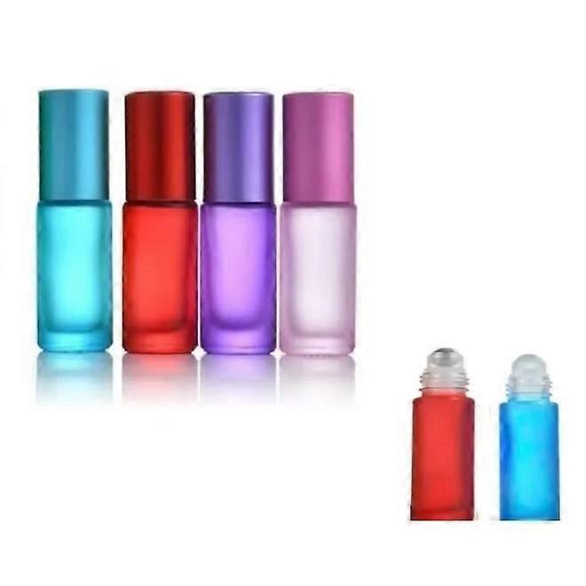 Empty Colored Glass Roll On Bottles, Empty Roll On Bottles, Colored Glass Essential Oil Bottle, Roller Bottle, Oil, Perfume 5ML 4pcs