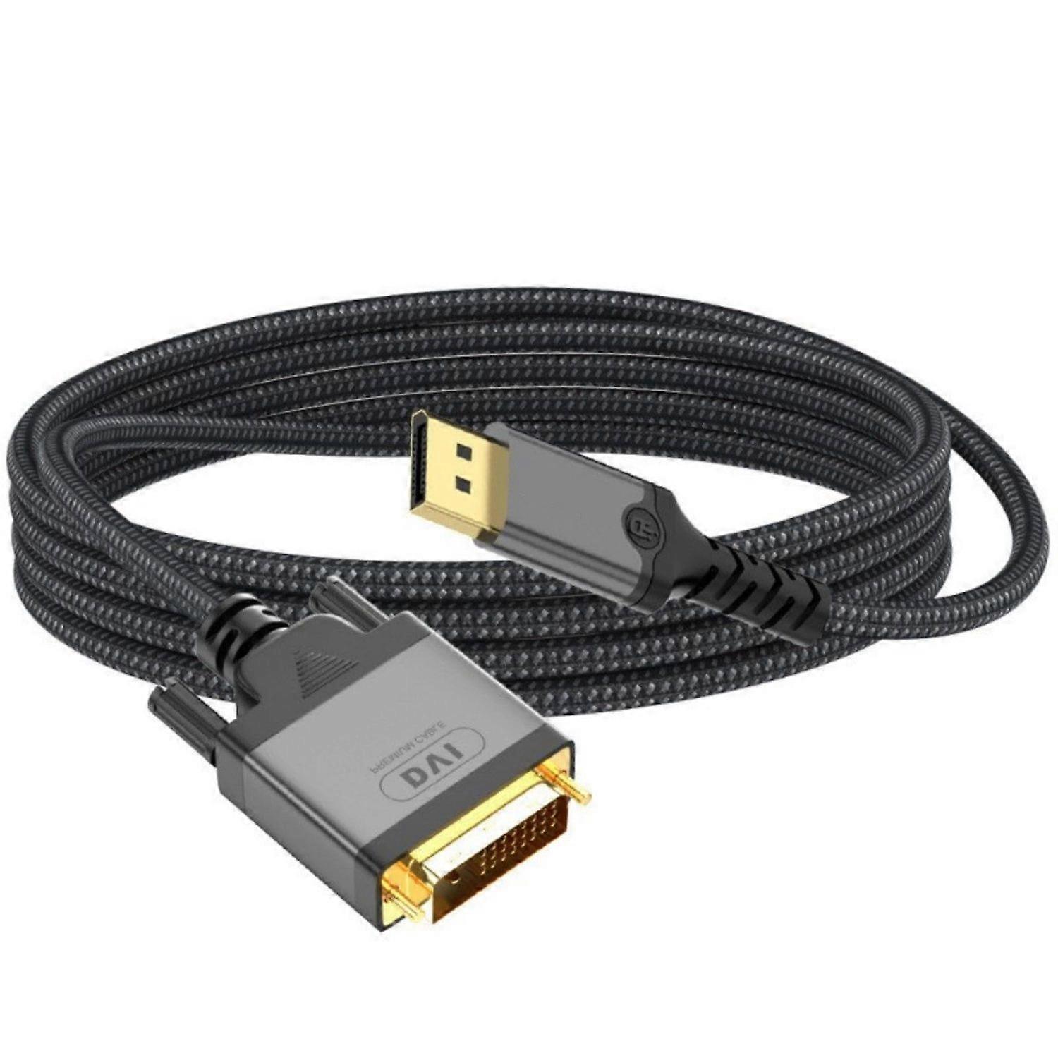 DisplayPort Conversion Cord Adapter Cable Wire 4K 30Hz Video Output for PC Laptop Computer Tablets 2m Long(Black)