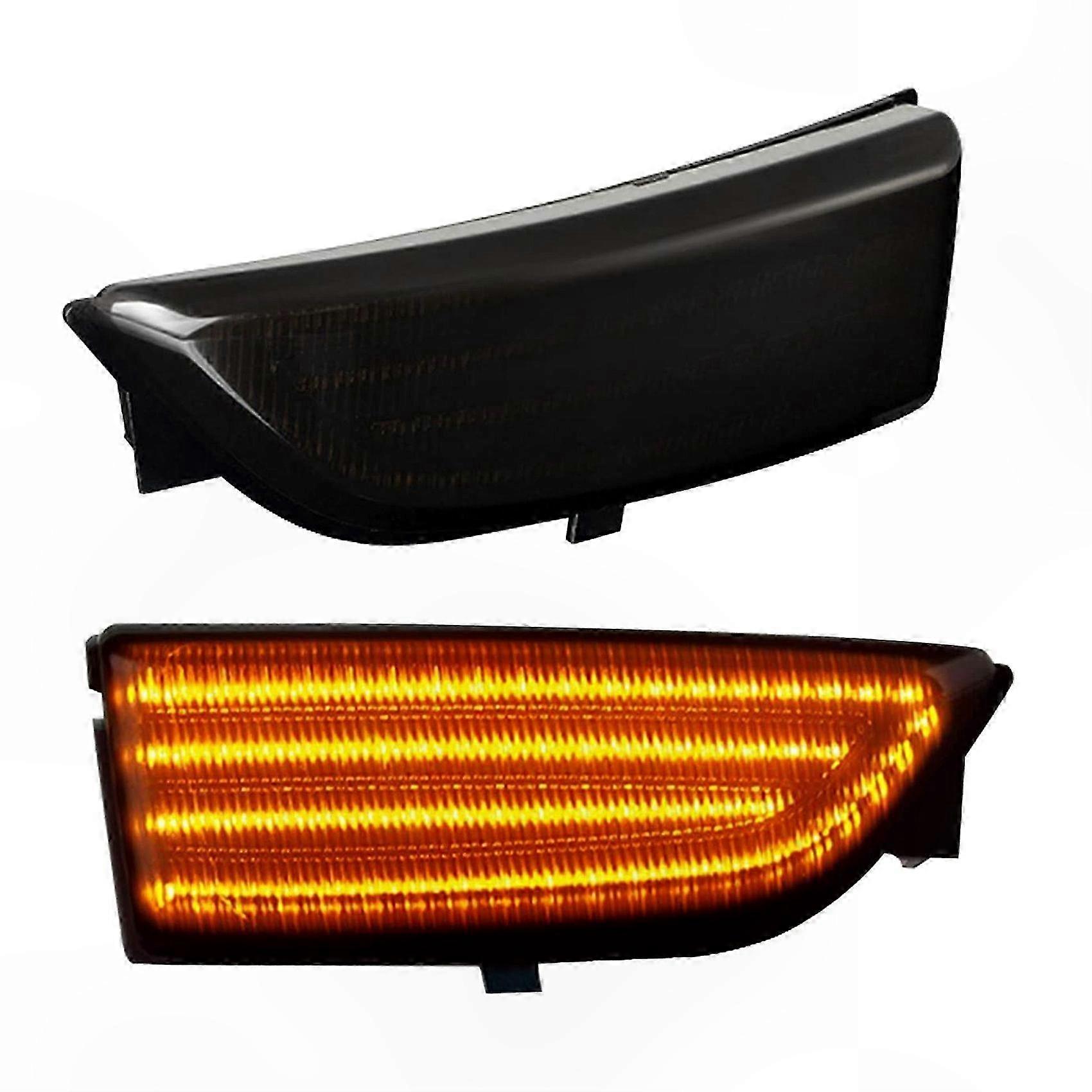 Dynamic LED Turn Signal Mirror Lights for 2015-2019 Vehicles Smoke Finish