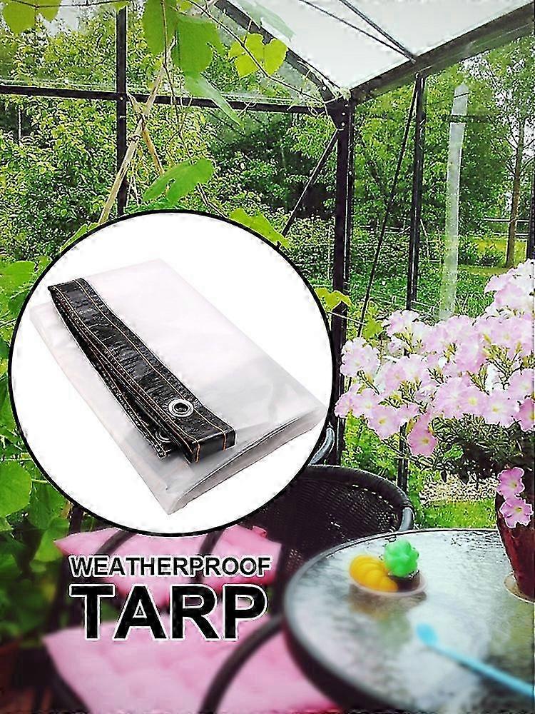 Lona impermeável de PVC transparente resistente com ilhós para uso externo