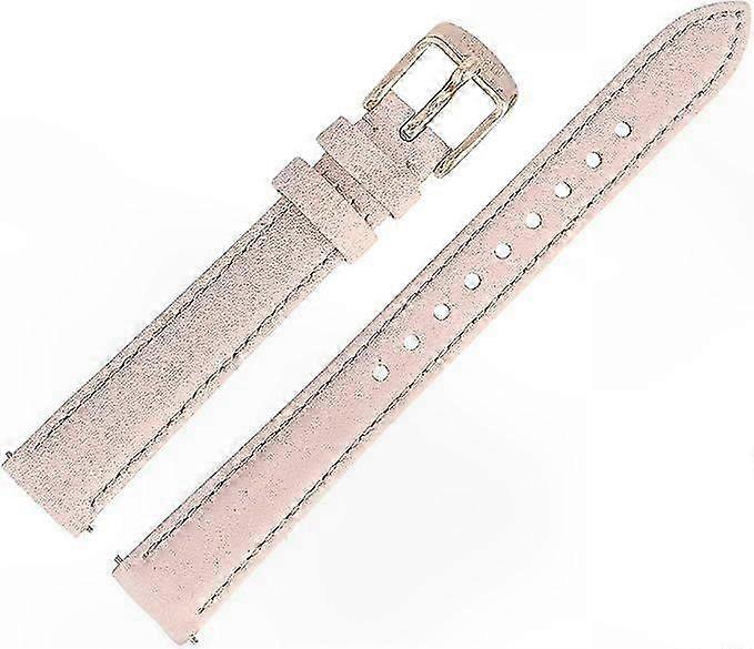 Pink Leather Watch Band - 14mm Width