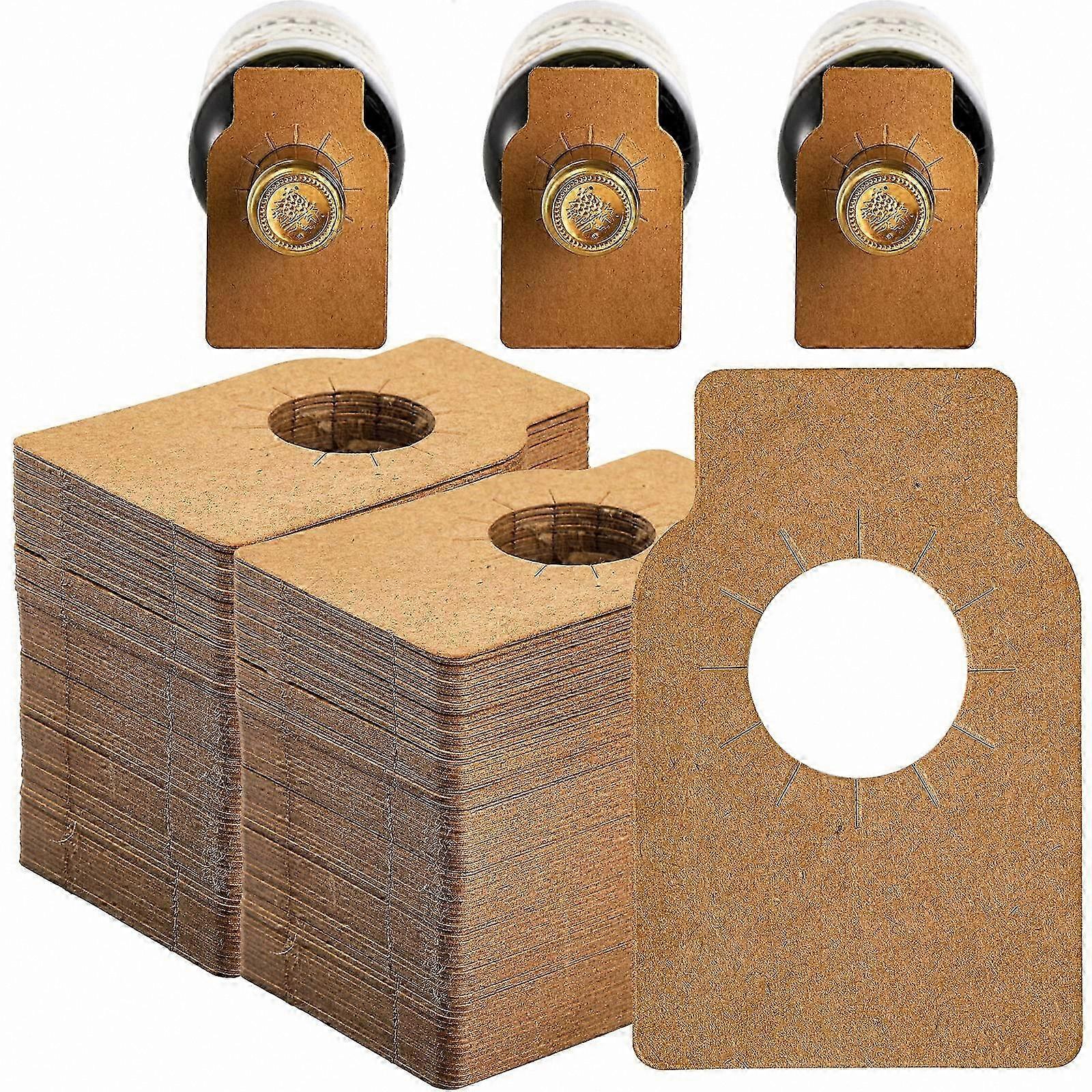500 Count Kraft Paper Wine Bottle Tags, Reusable Hanging Labels for Wine Cellar Organization and Gifting