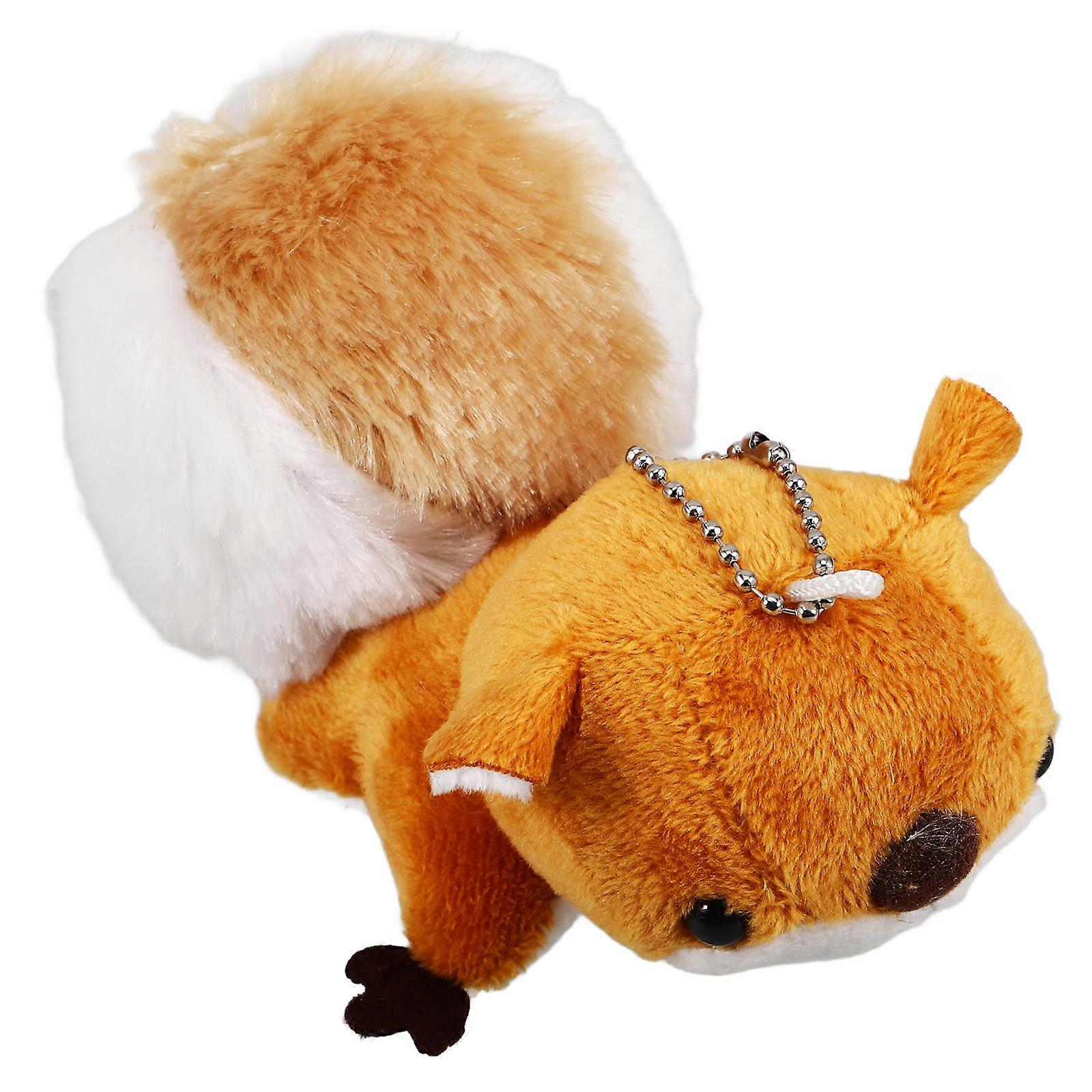 Adorable Plush Squirrel Hanging Keychain Pendant Decorative Key Ring 5Pcs