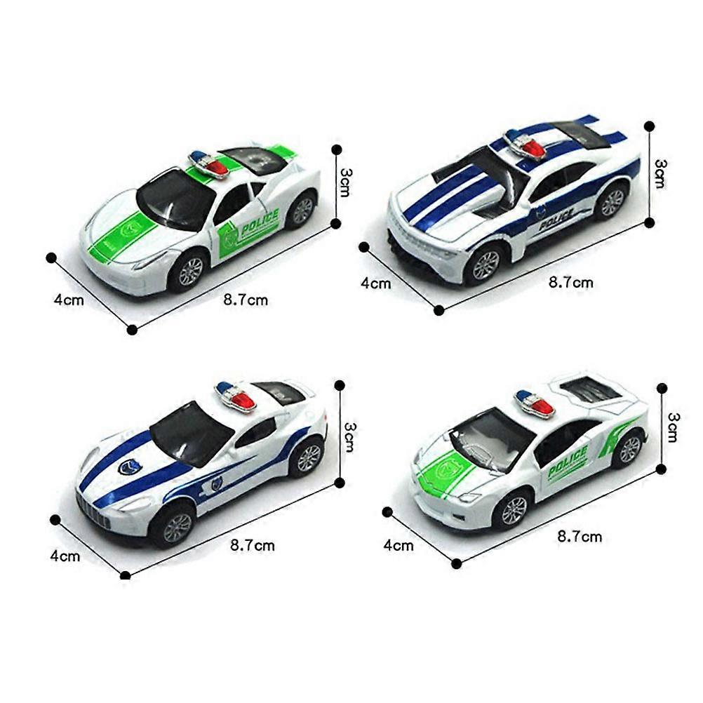 Police Car Model Toy Kids Children Indoor Play Outdoor Play Assorted Color Educational Play 4Pcs