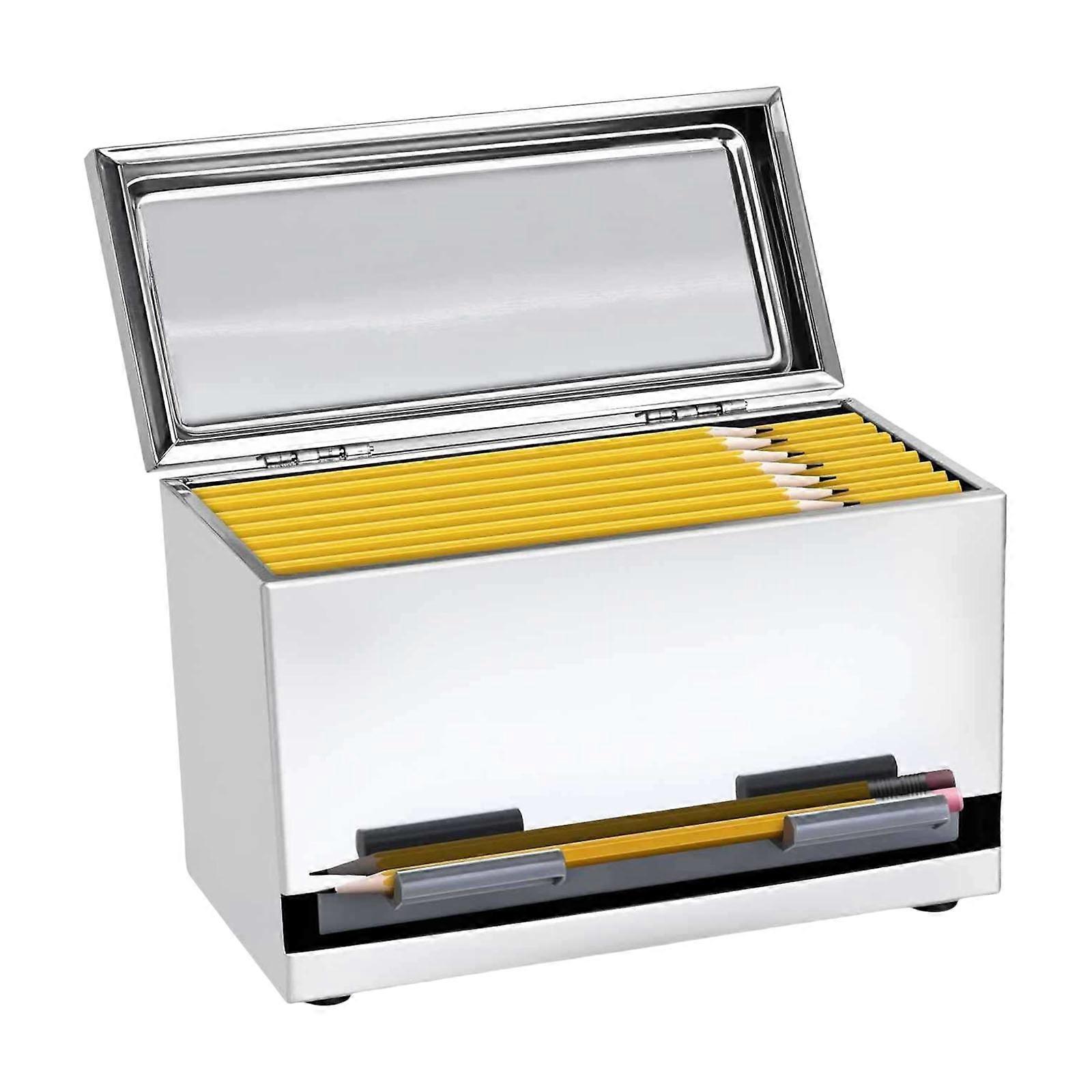 Office Desk Accessory Pencil Dispenser Holder Rustproof Stainless Steel For Efficient Workspaces Setups Multicolor