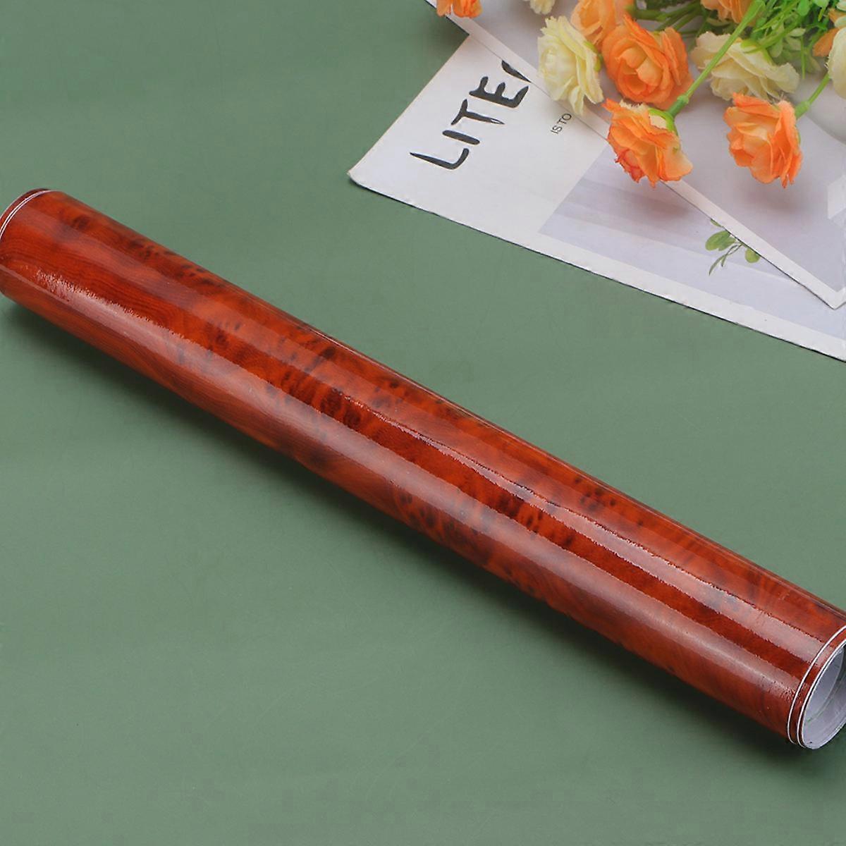 Wood Grain Sticker Car Dashboard Sticker for Modification 1 Sheet Brown