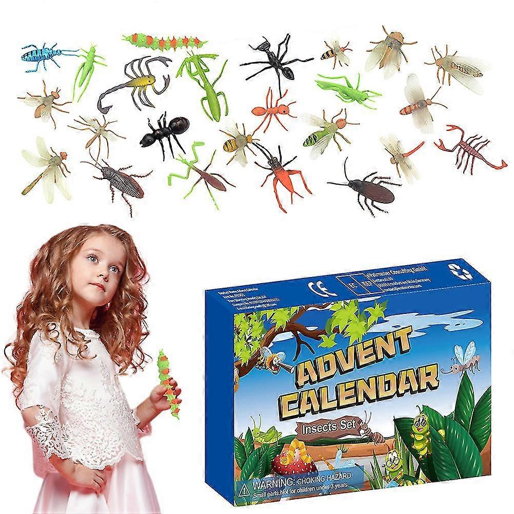 Christmas Countdown Calendar 24pcs Insects Set Gift Box Christmas ...