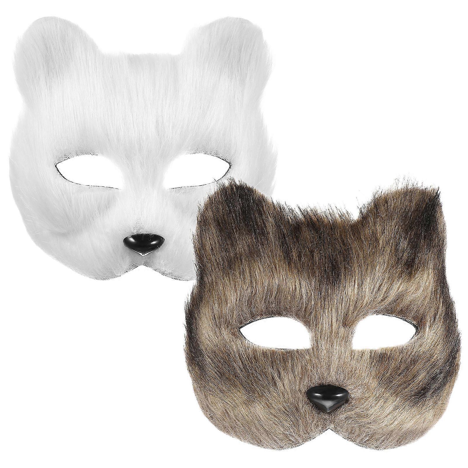 Fox Mask Stage Performance Mask for Party Use 2Pcs Durable Lint Material