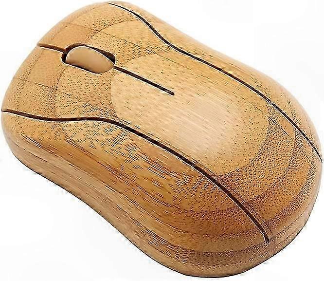 Ergonomic Bamboo Wireless Mouse with USB Receiver for Laptops and Computers