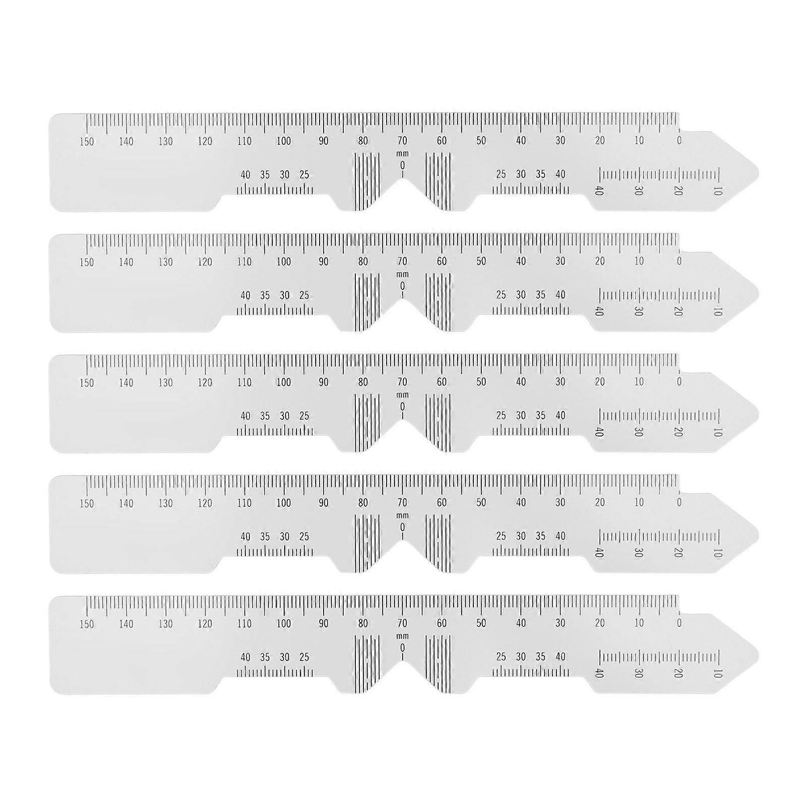 5pcs Ophthalmic PD Ruler Clear Data Marking Smoothing Edges Pupillary Distance Ruler for Hospitals