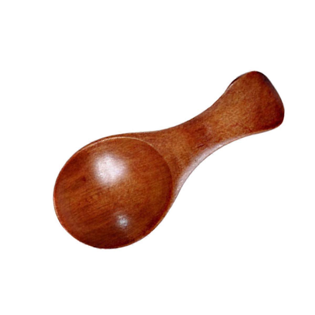 Short Handle Sugar Spoon Wooden Spoon for Condiments 1Pcs Brown