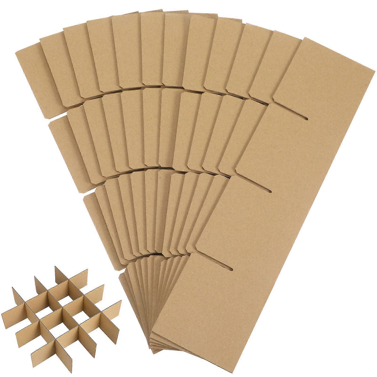 Glass Dividers For Moving Boxes 3 Sets Cardboard Packing Kit For Dishes Home Storage Khaki Color Reinforced Protection
