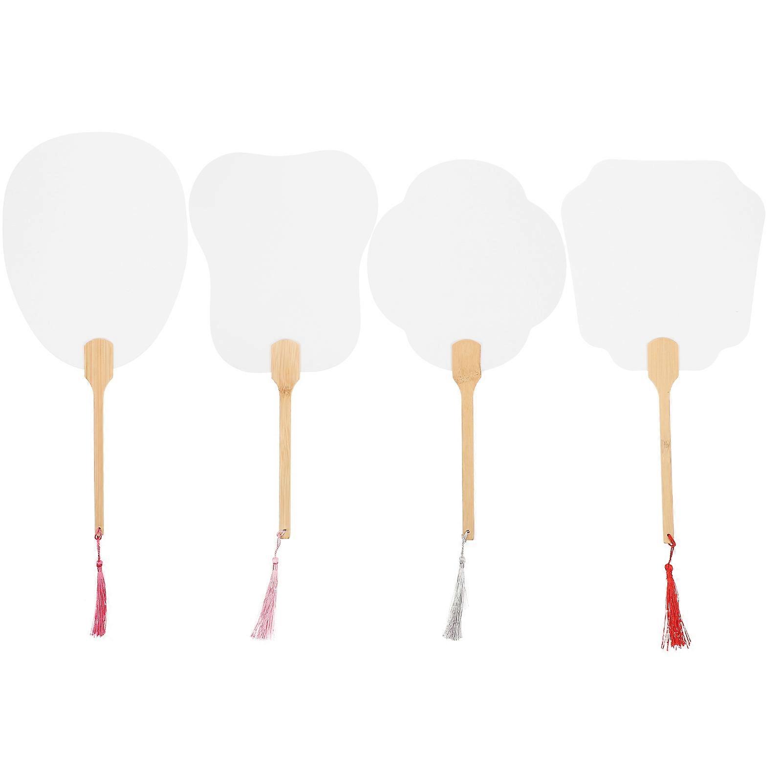 Hand Fans Classic Paper Fan for Crafting 12Pcs White DIY Portable Fan