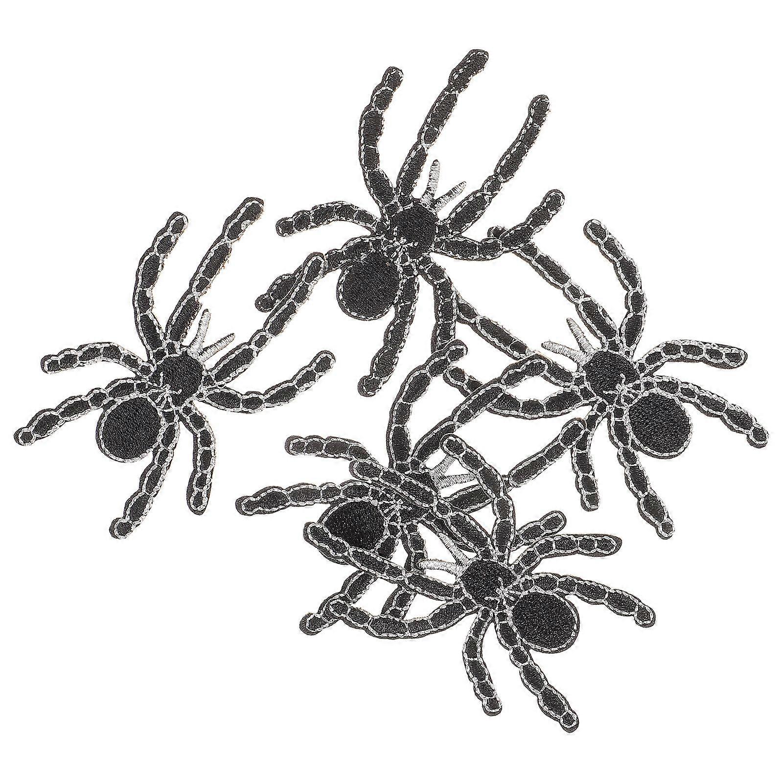 Spider Patch Cartoon Embroidered Patch for Clothes Decor 20Pcs Fabric Black