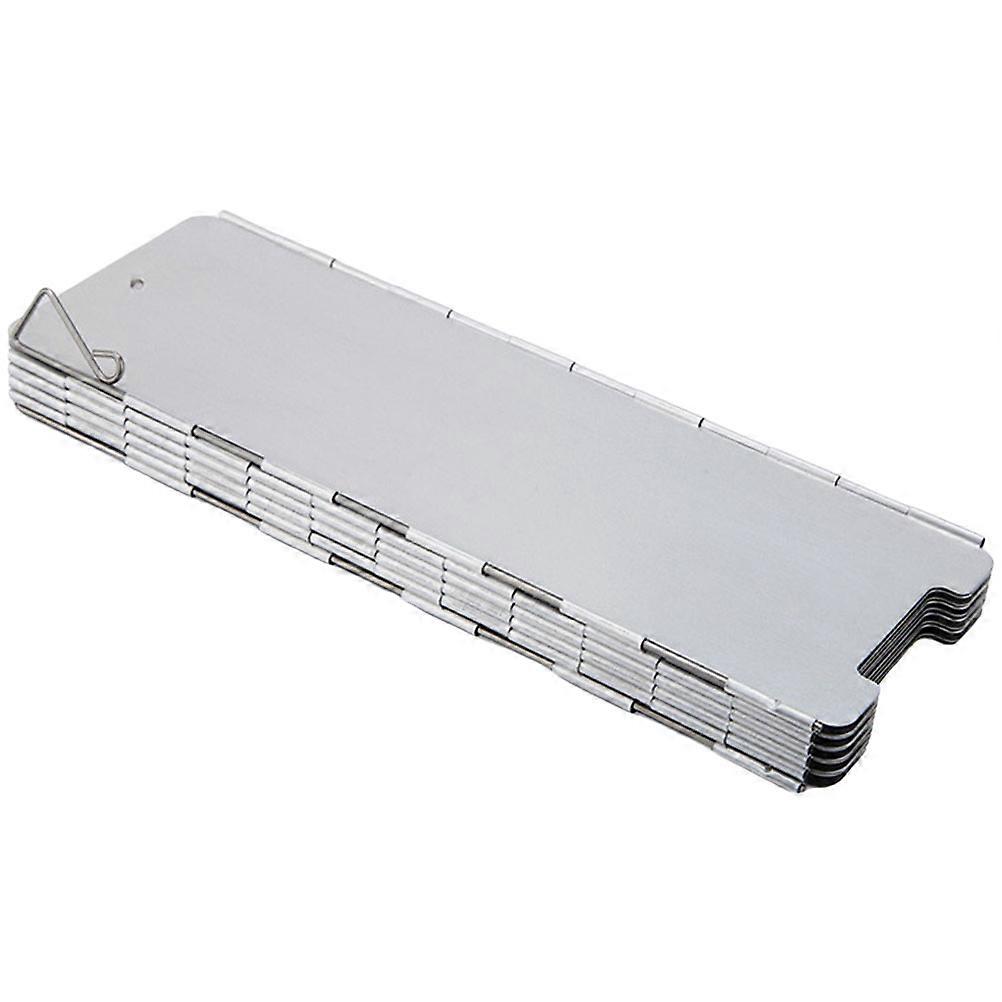 Rectangular Windproof Plate For BBQ And Picnics Enhancing Fuel Efficiency Made Of Silver Aluminum Alloy 2 Sets