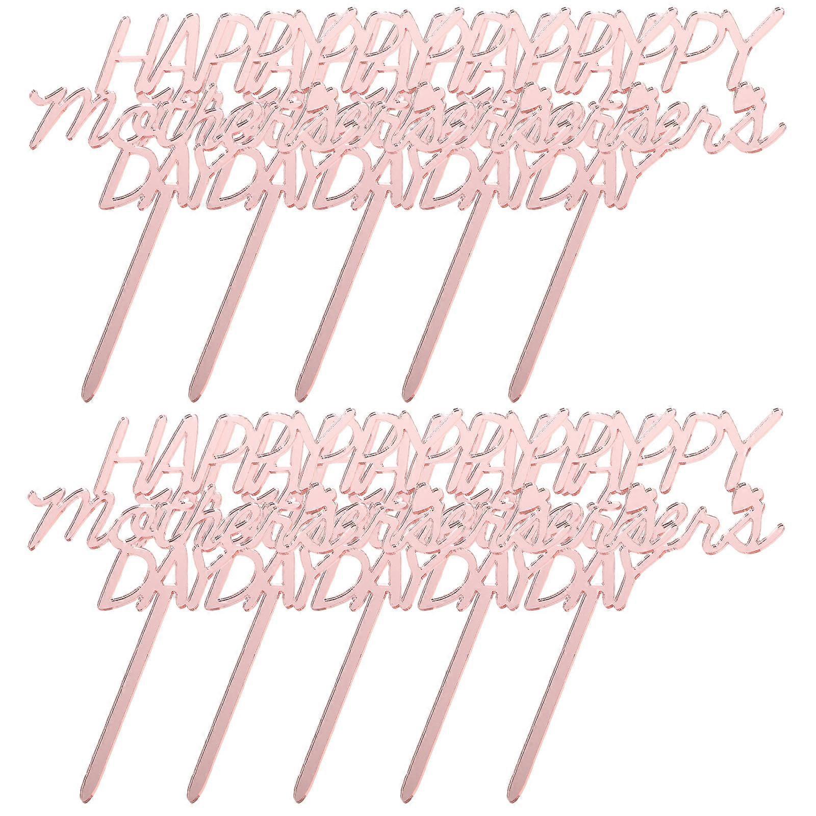 Egg Cake Insert Ornaments Acrylic Cake Topper for Decoration 10Pcs Set