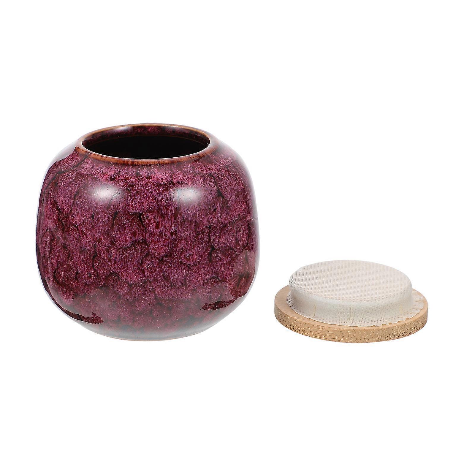 Ceramic Loose Leaf Tea Container Kitchen Use Fresh-Keeping Sealed Jar 1Set