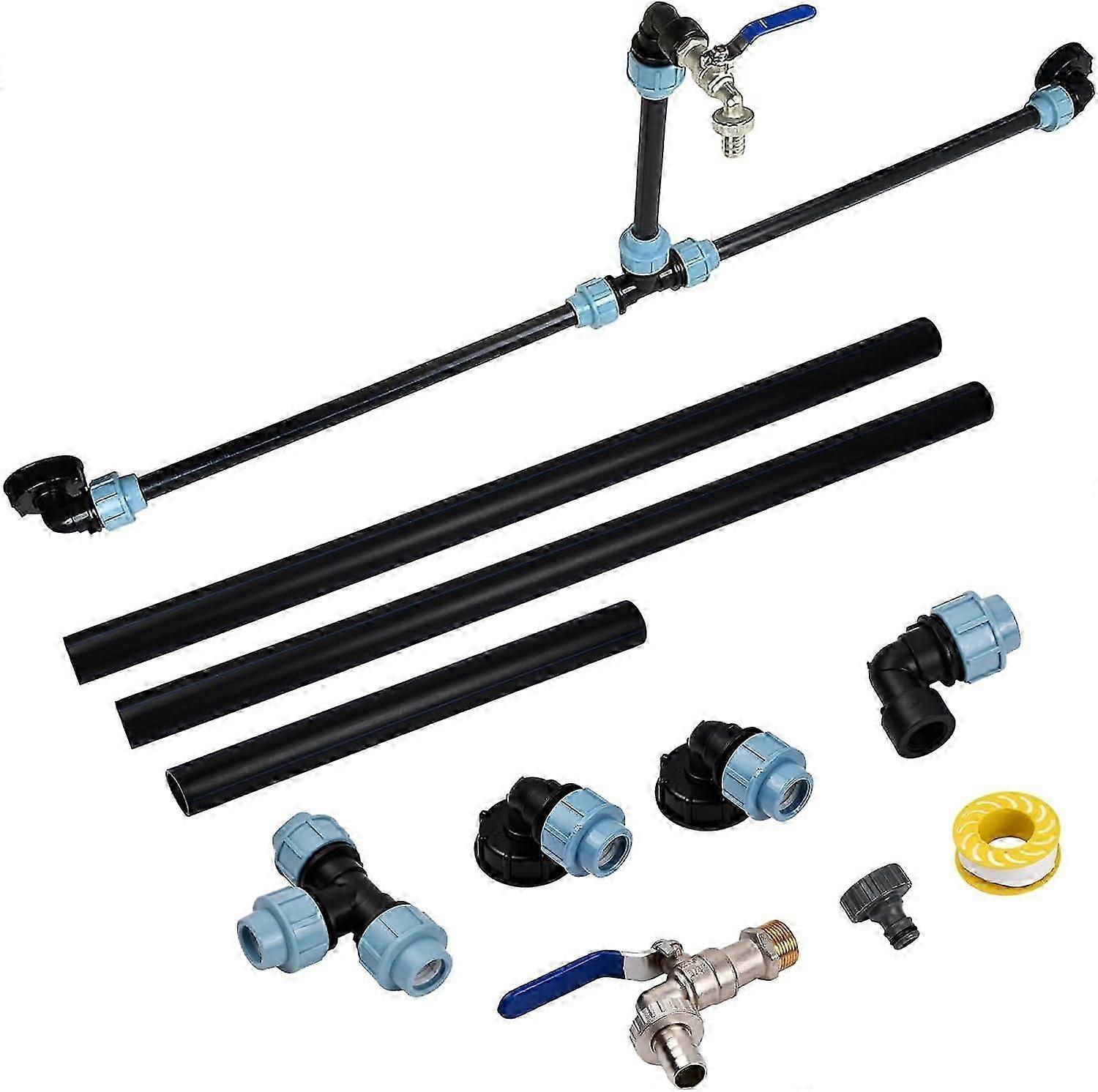 IBC Connection Kit, IBC Adapter Connection Kit for IBC Tank, IBC Tank Connection 1000 liters 3/4 in IBC Outlet Tap, Tank Adapter for Home and Garden 2