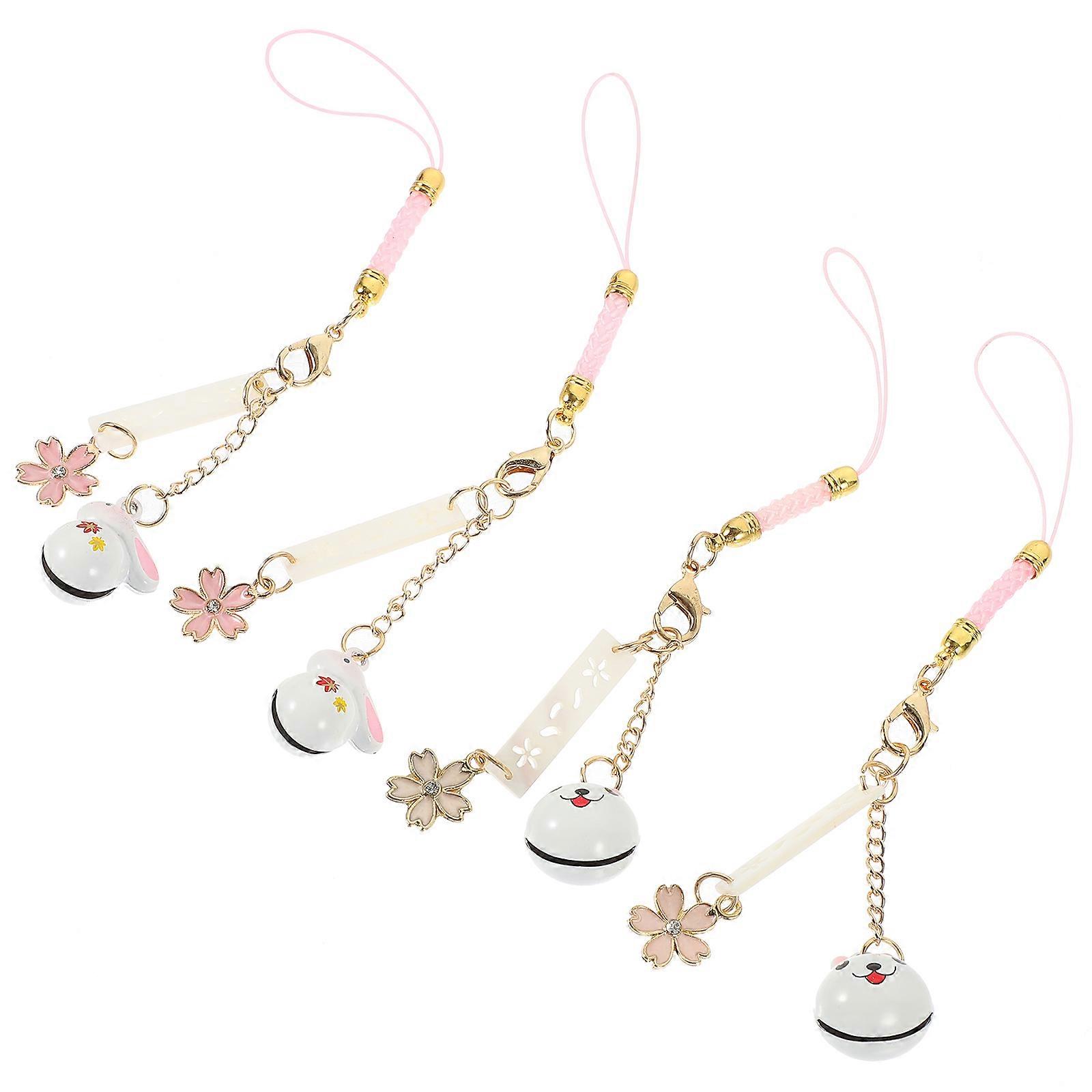 Assorted Color Rabbit Bell Pendant 8 Pcs For Bag And Phone Decoration With Unique Novel Design