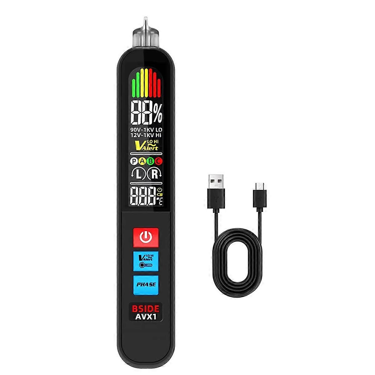 Digital Voltage Tester Pen Phase Sequence Continuity Detector, Non-Contact Induction Test Pen, Voltage Indicator Meter