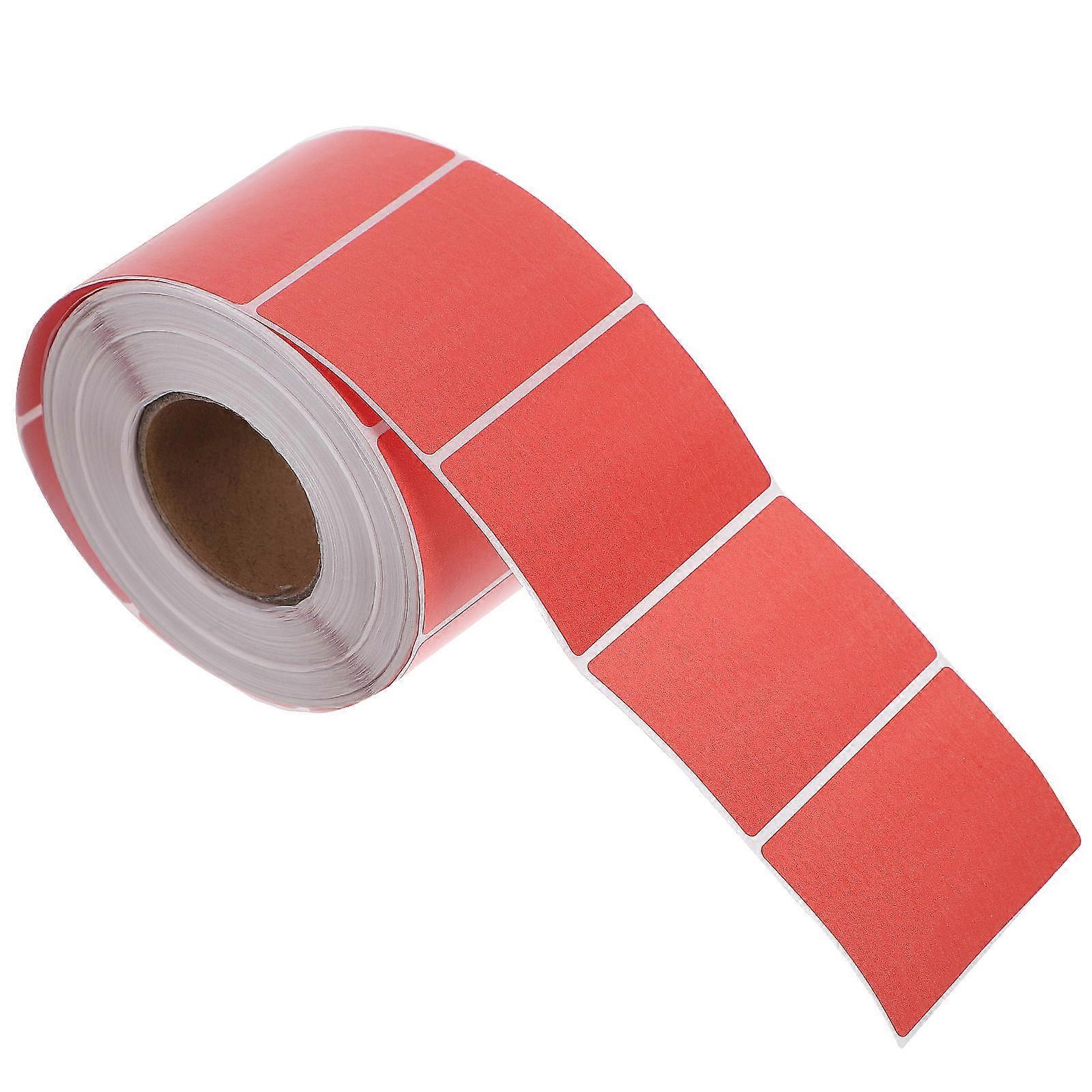 Sticky Labels Small Self-Adhesive Blank Stickers for Milk Tea Shop Use Red 60x40mm Waterproof 800 Labels per Roll