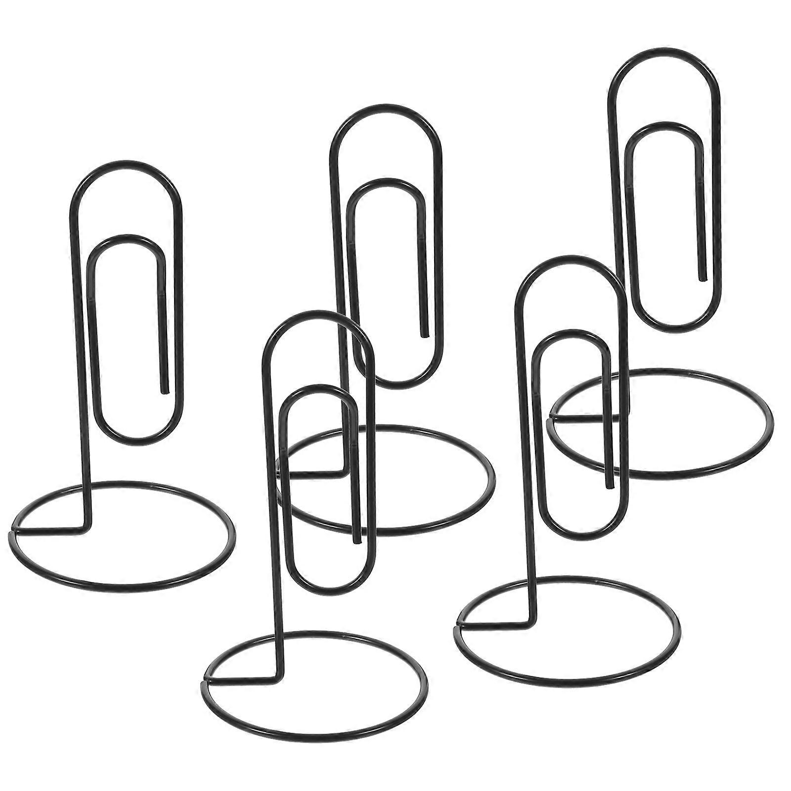 Paper Clips Large Desktop Note Holder for Fastener Use 15Pcs Black