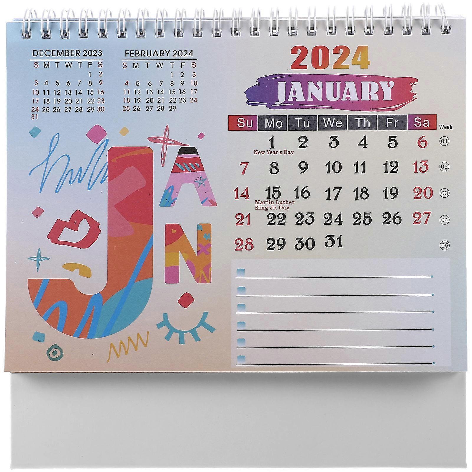 Office Desk Calendar for Daily Use 3Pcs Decorative Standing Calendar