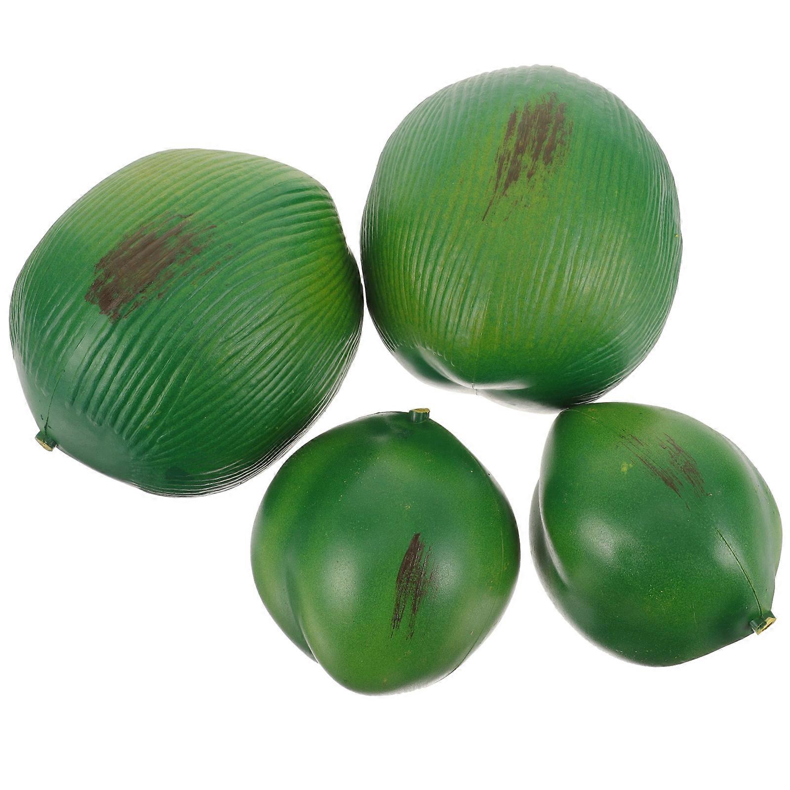 Simulated Coconuts Ornaments for Decor 16Pcs Artificial Green Coconuts