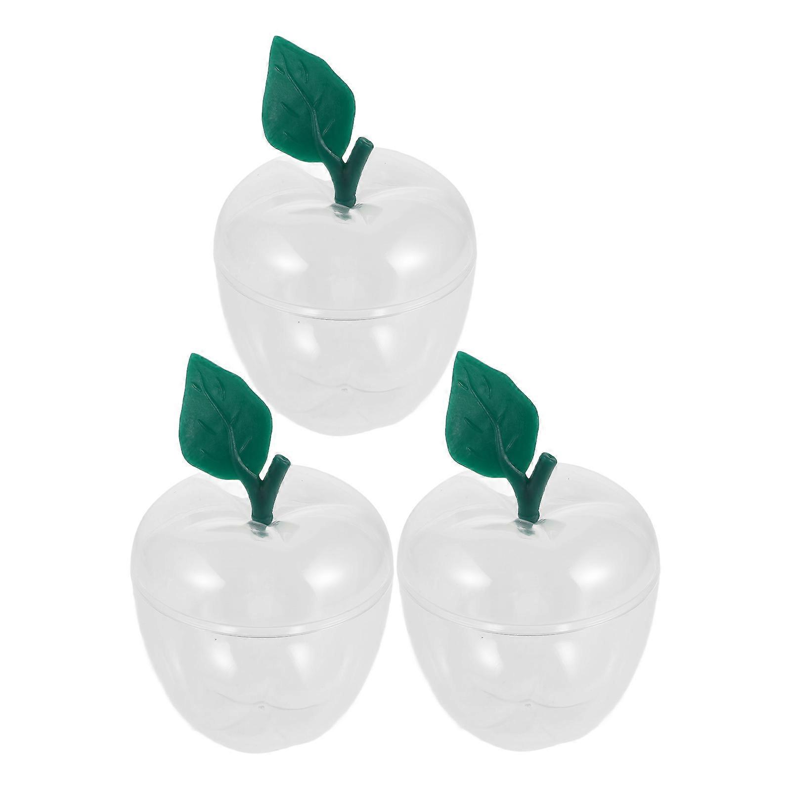 Xmas Apple Shape Plastic Candy Jar for Dried Fruit Storage 15Pcs