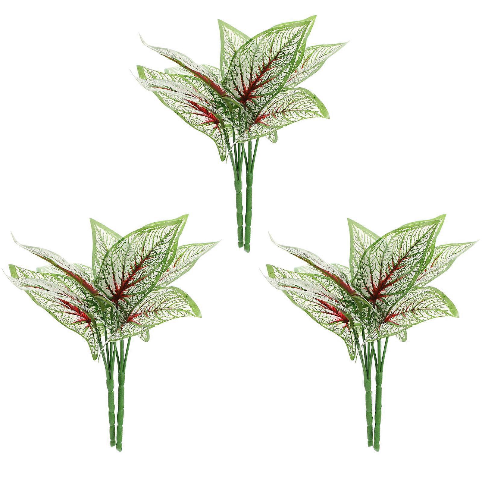 Artificial Plant Simulation Greenery Leaves for Indoor Decoration 12Pcs