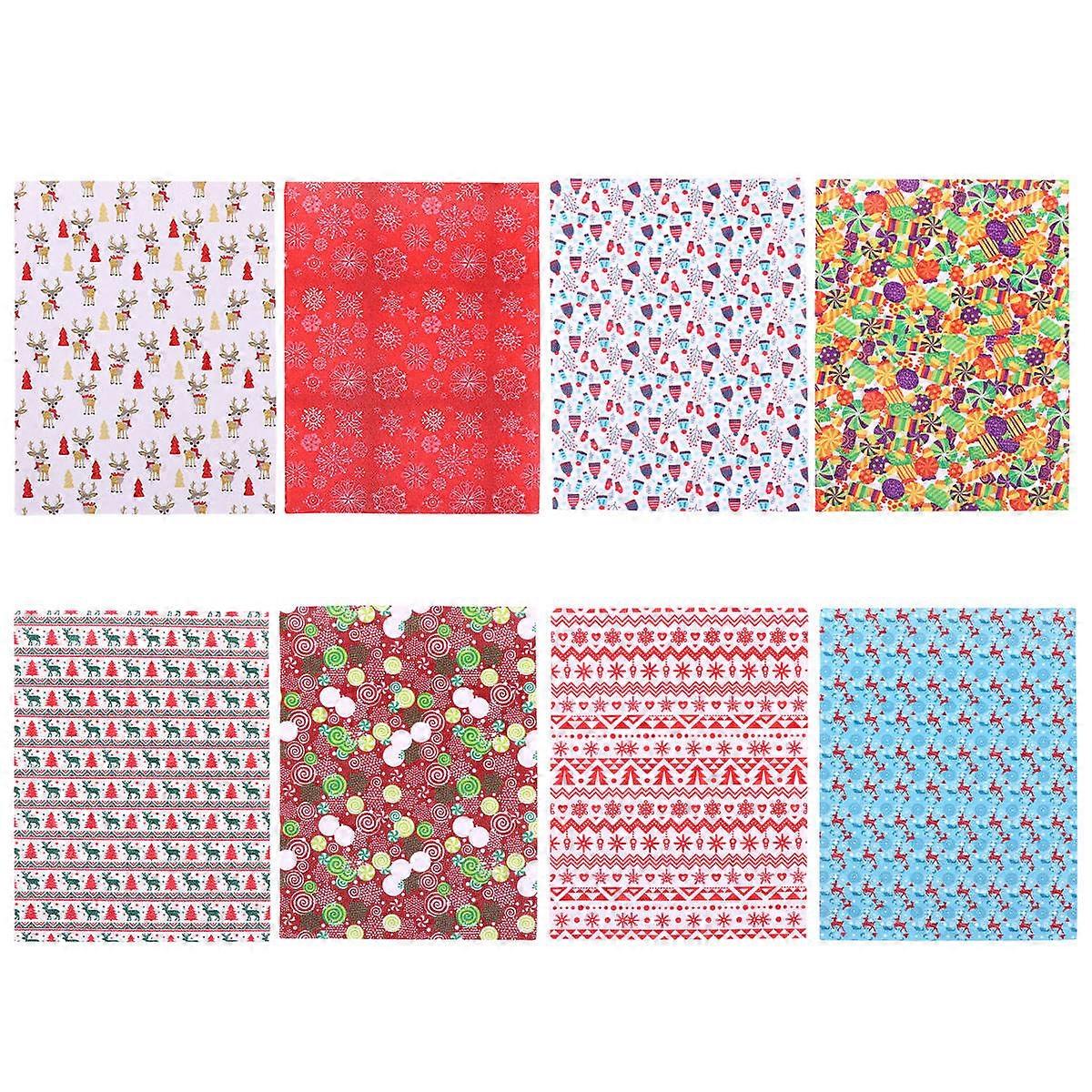 Faux Fabric Christmas for DIY 16 Sheets Assorted Color Supplies