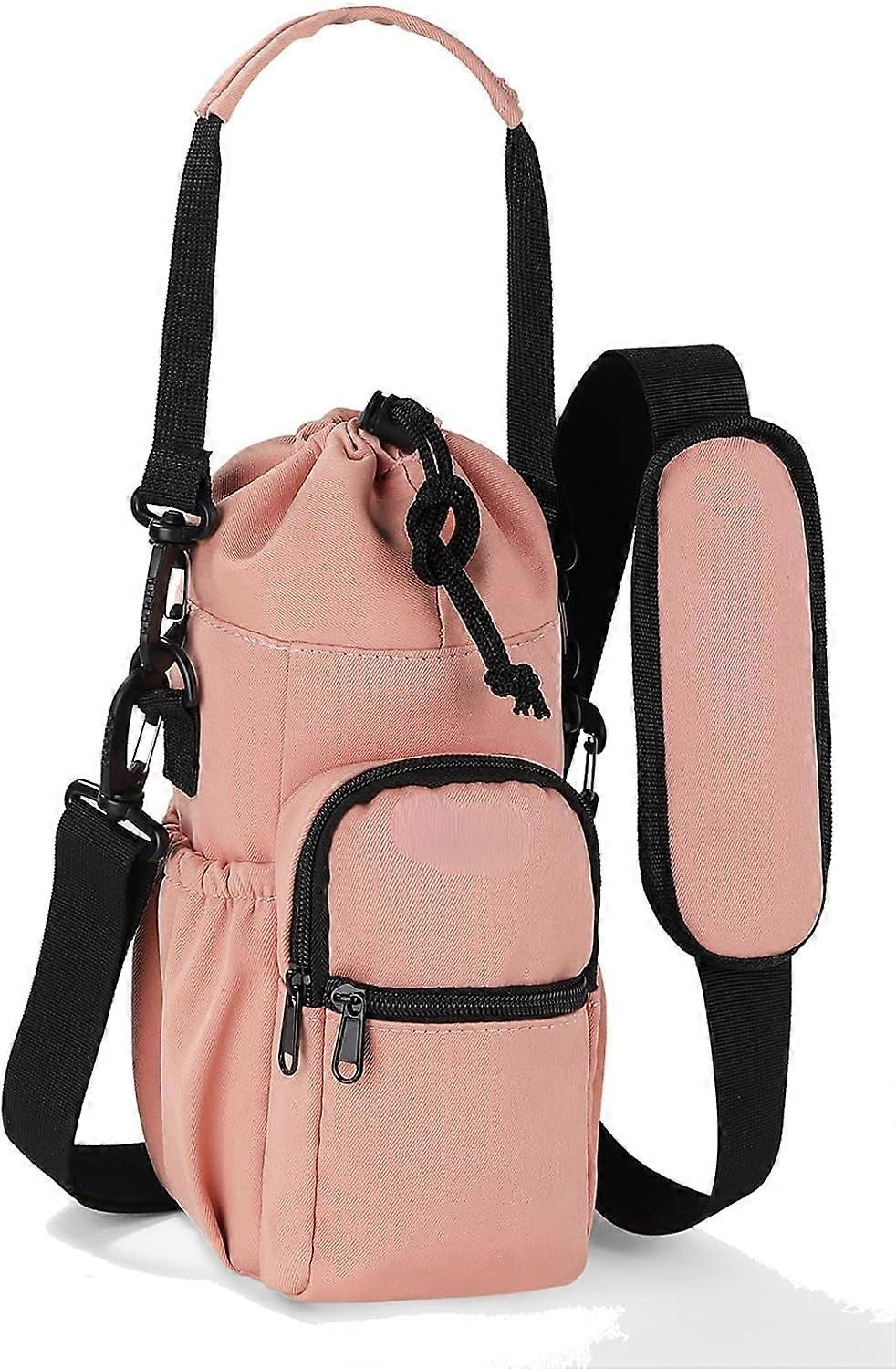 Water Bottle Holder with Strap, 32/40oz Bag Crossbody Insulated with Adjustable Shoulder Strap & 4 Pockets for Camping, Hiking, Walking