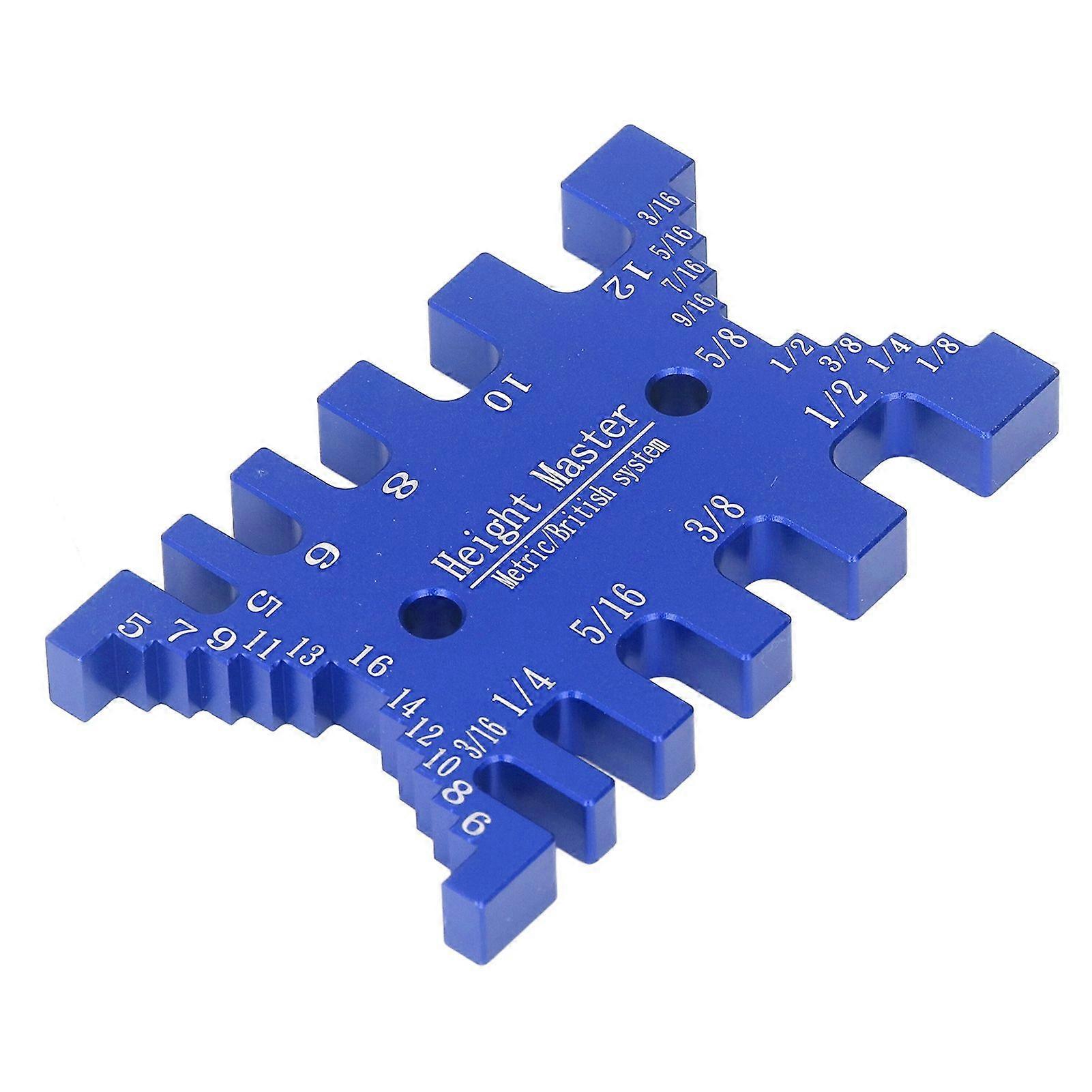 Dovetail Jig Tenon Caliper Aluminum Metric Imperial Scale Card Measuring Woodworking Tool Blue