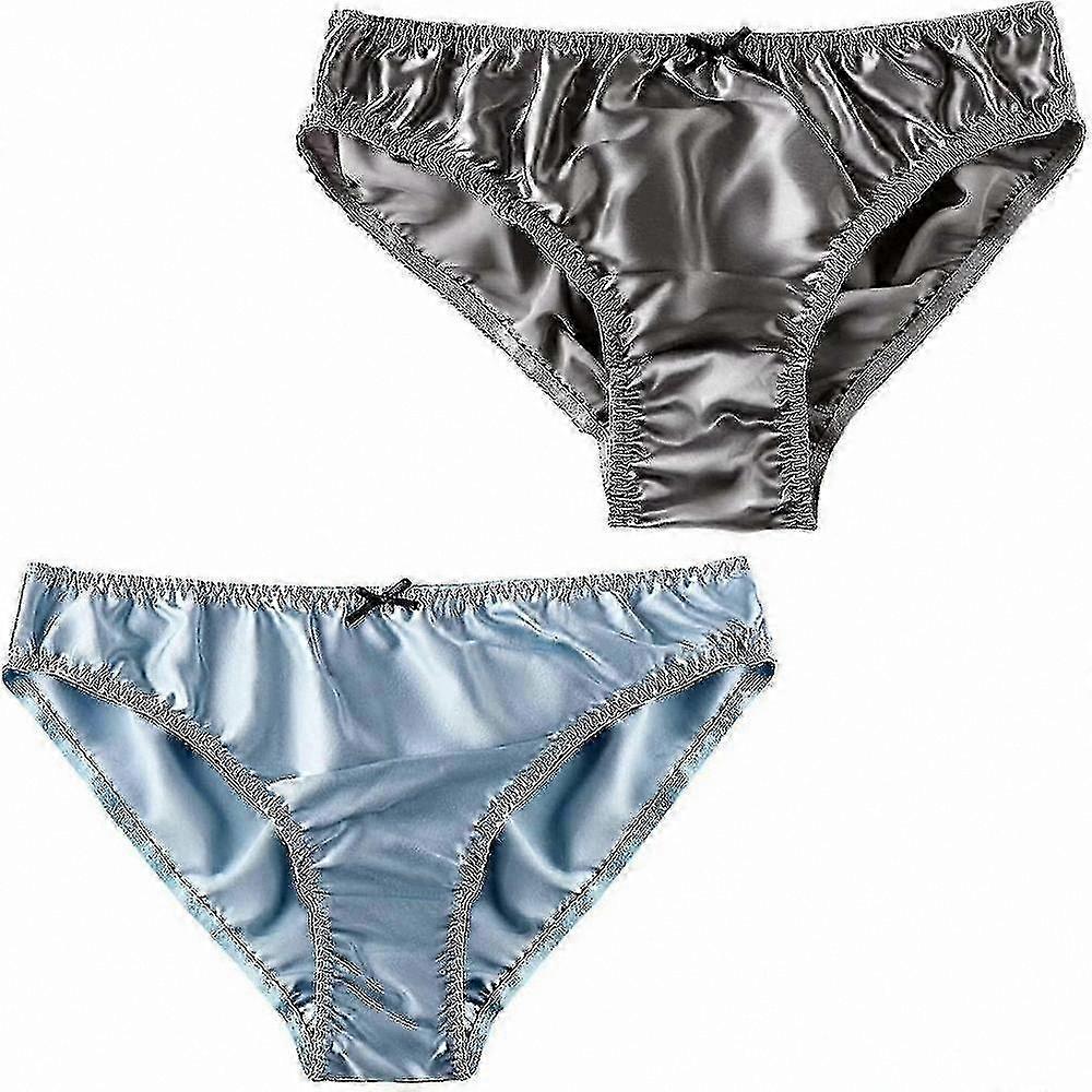 Seidiger Satin-Bikinislip für Damen – 2er-Pack weiche Unterwäsche-Essentials