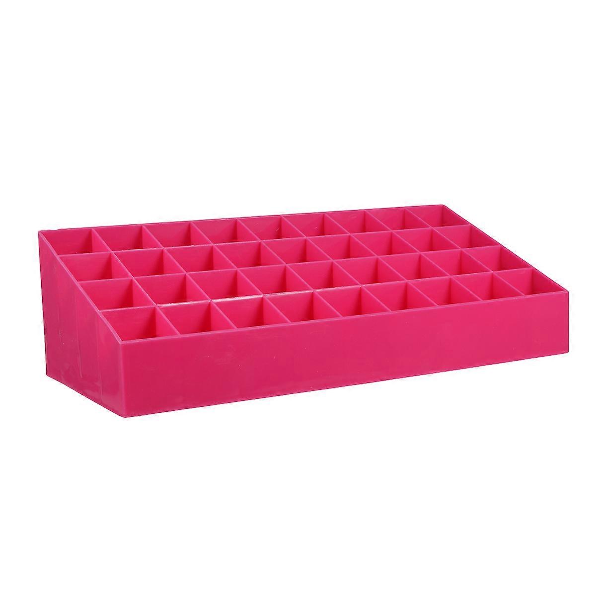 36 Slots Lipstick Storage Box Rosy with Space-Saving Design for Storage Use