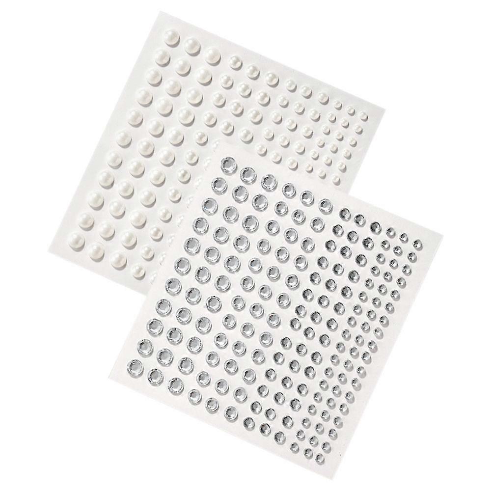 Craft Rhinestone Stickers for Makeup and Face 4Sets of Self Adhesive Pearls