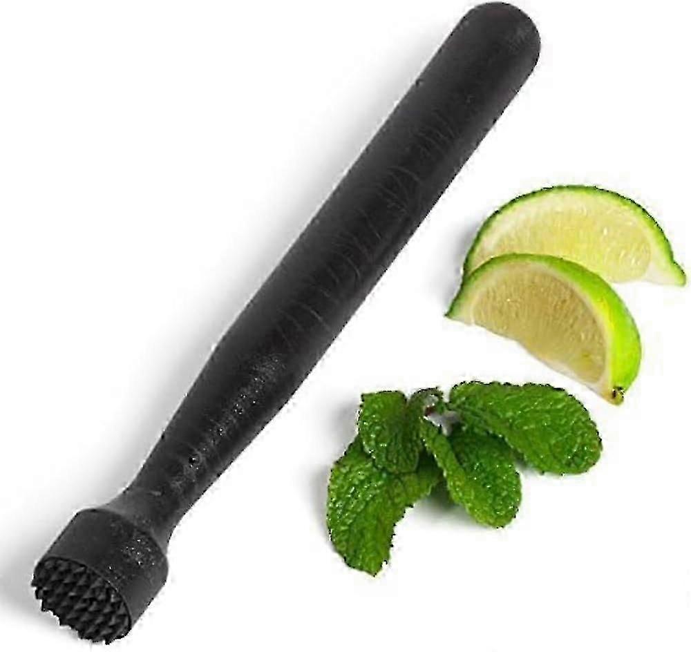 Black Plastic Muddler, Cocktail Muddler, Bar Muddler, Drinks Muddler, Muddling Stick - Ideal for Making Mojito Cocktails