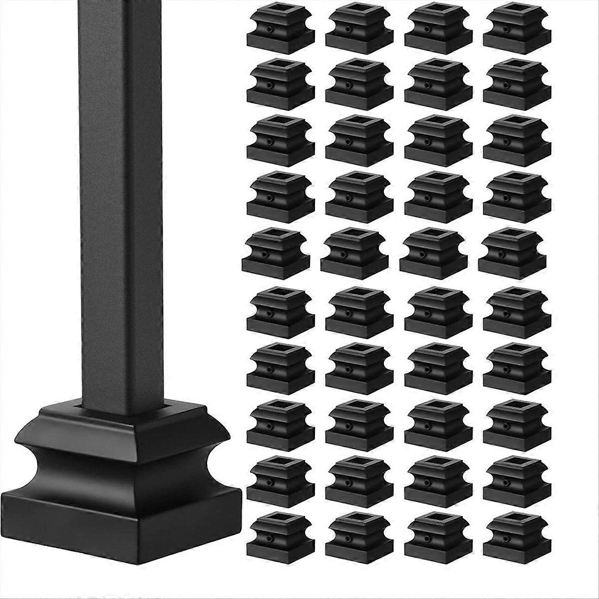 Iron Baluster Shoes Stair Flat Shoe for 1/2 Inch Square Scroll Basket Twist Knuckle Staircase Balusters 48pcs