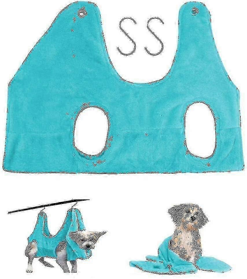 Borsa per toelettatura e taglio delle unghie per animali domestici 2 in 1, amaca, asciugamano per asciugatura e contenimento