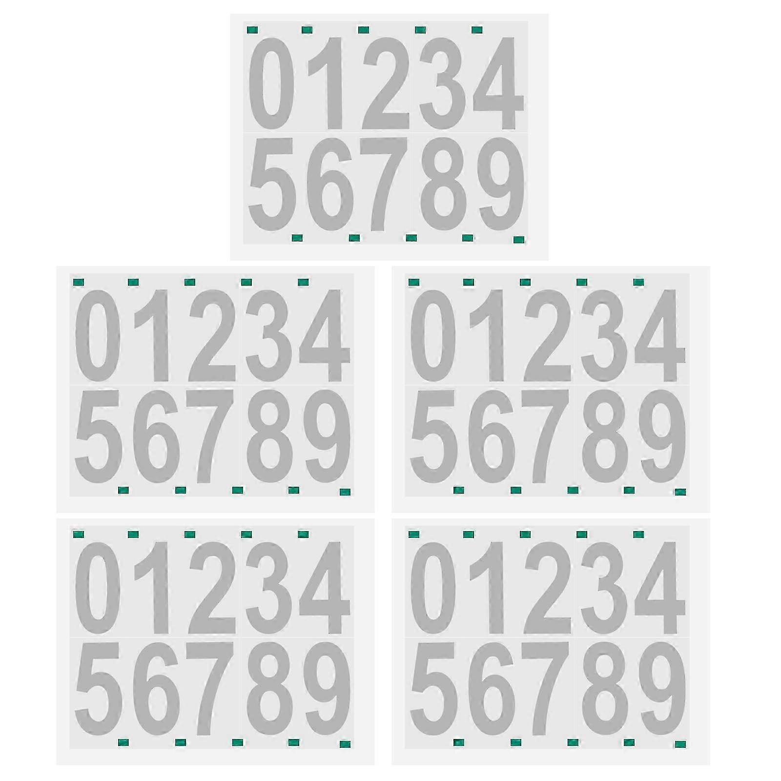 Garbage Can Number Stickers 5 Sheets Easy To Apply Decorative Numbers For Night Visibility Outdoor Usage In PVC Material