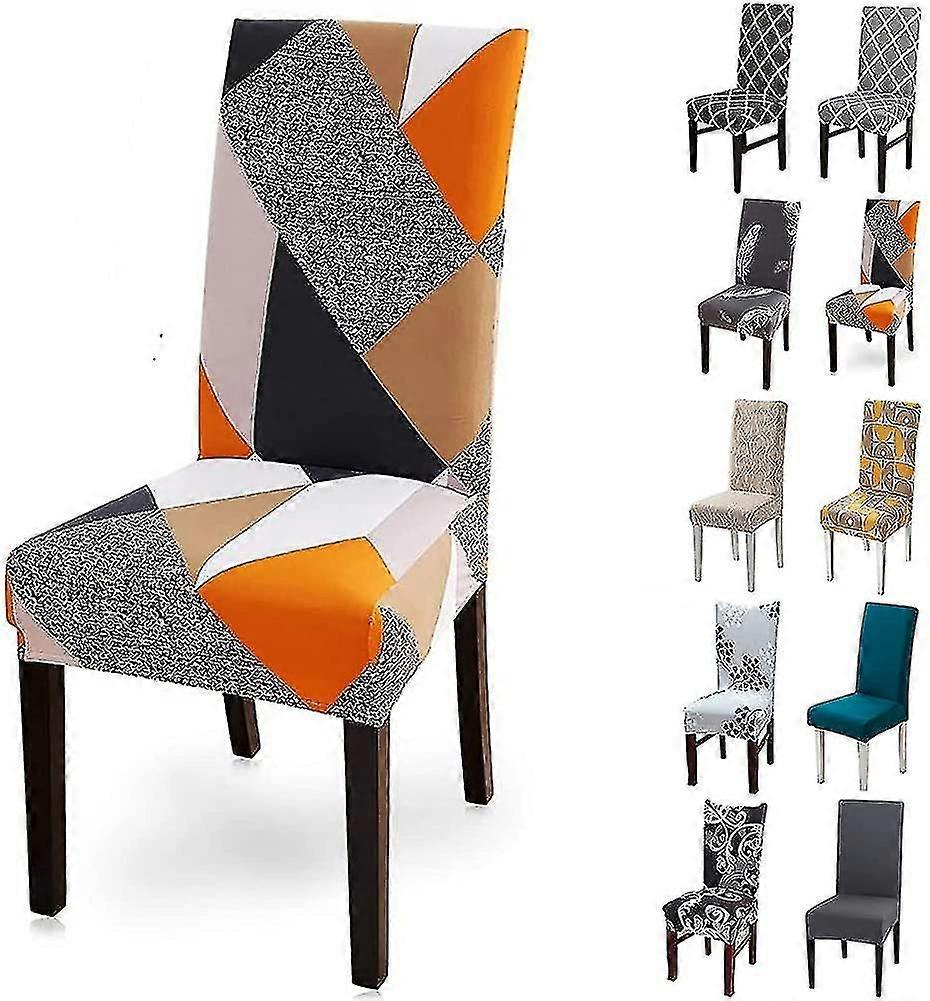 Stolsöverdrag, 6 delar utdragbart avtagbart tvättbart modernt matstolsöverdrag