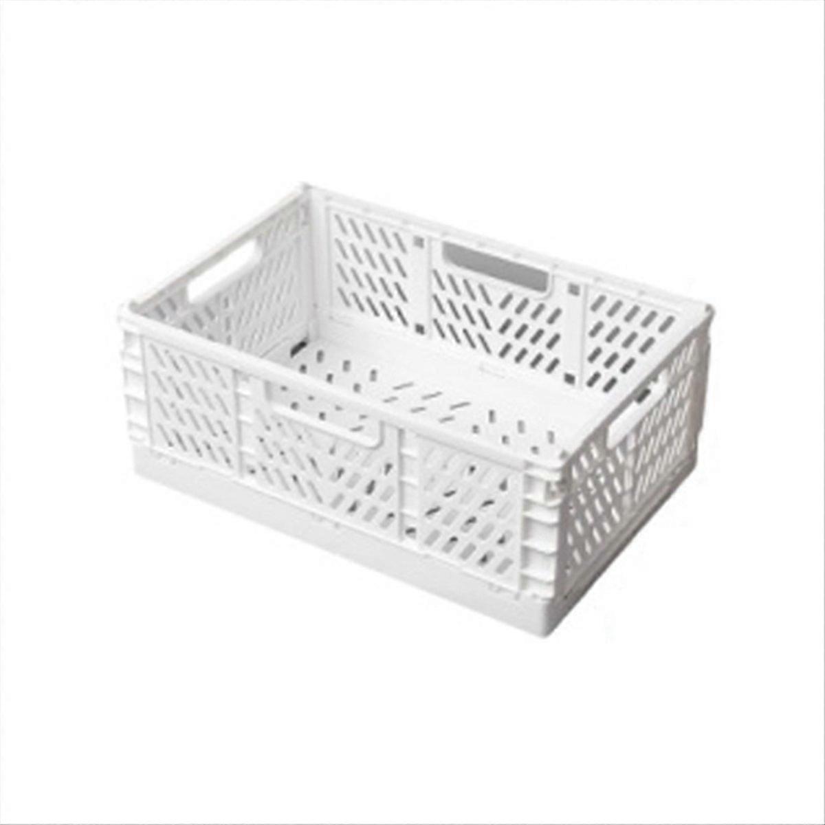 Folding Storage Box Basket Utility Cosmetic Container Desktop White